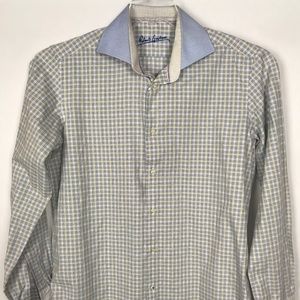 Robert Graham Men's Shirt Blue Yellow Size 41 16